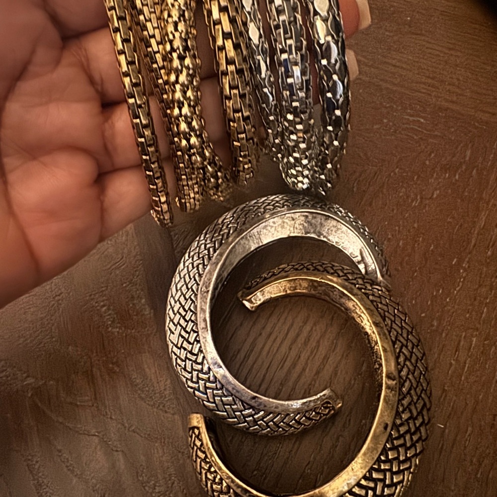 Elegant Gold and Silver Women's Bracelet Stack